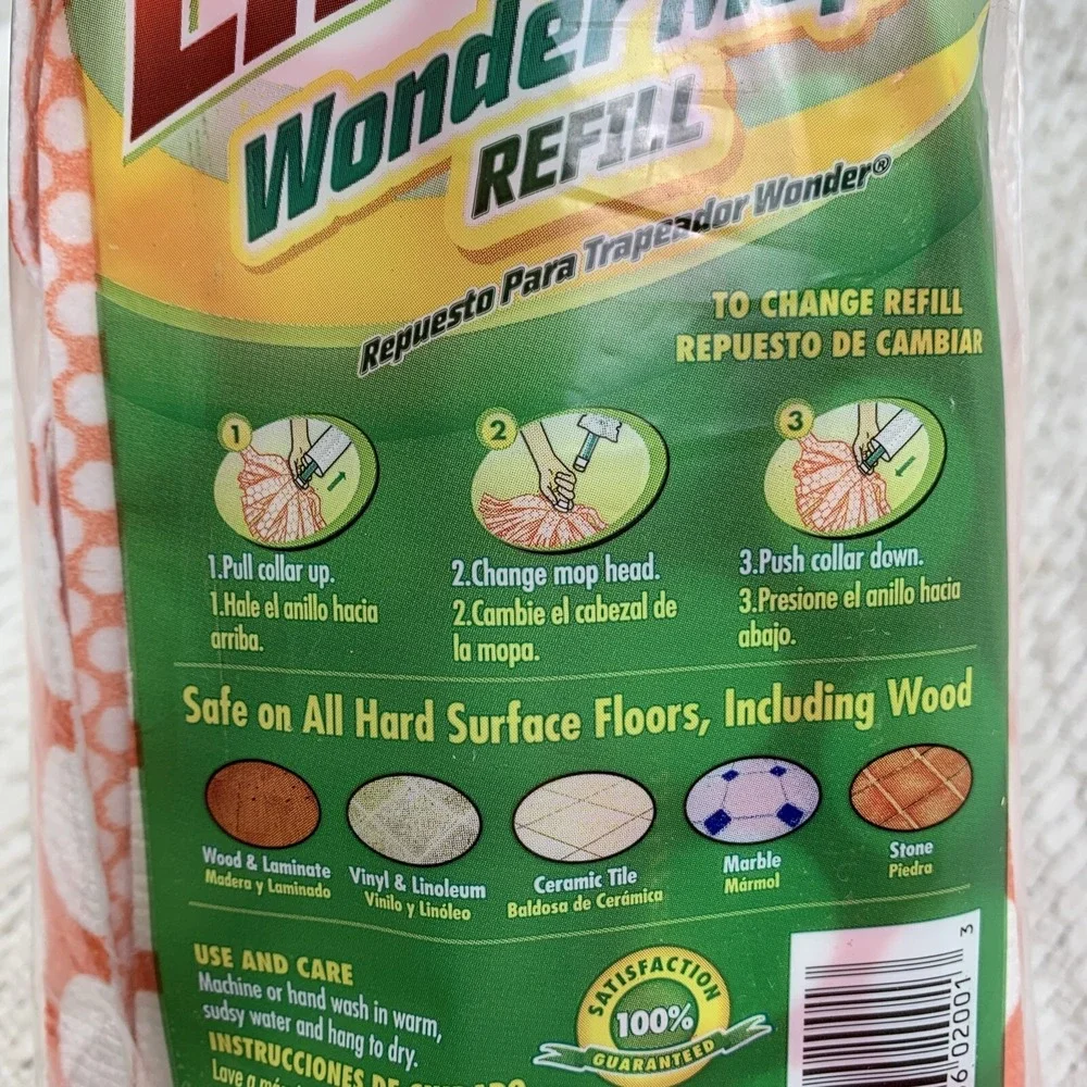 Libman Wonder Mop Refill  Model 02001  Easy Change  Machine Washable Refill  New